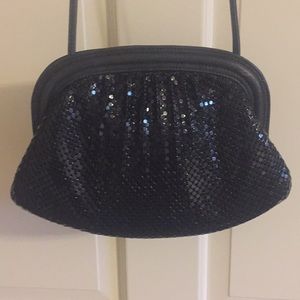 Black shiny evening purse